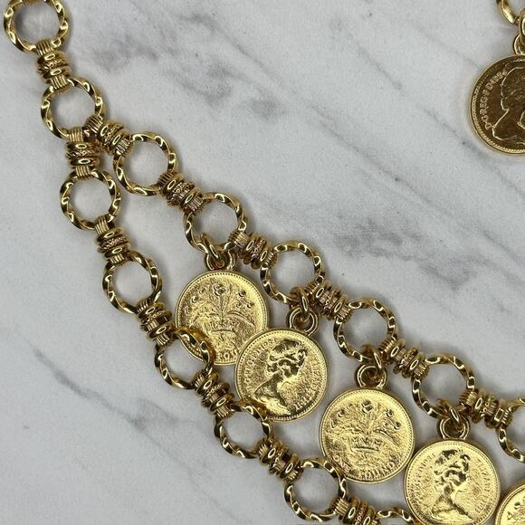 Bijoux Cascio Vintage Coin Charm Gold Tone Chain Belt Small/Medium (S/M) ✨ main image 9